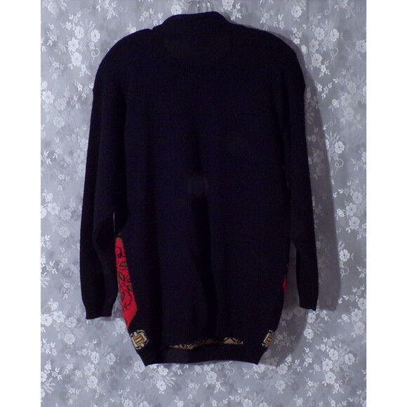 Vintage 80s Sweater 1980s Floral Oversized Boho Hipster Retro Autumn Size Large - Picture 2 of 6